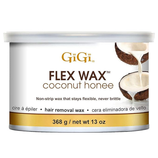 GiGi Coconut Honee Flex Hard Wax for Face & Body, Non-Strip Hair Removal Wax, Gentle for Sensitive to Normal Skin, 13 oz,