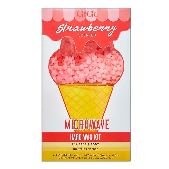 GiGi Hard Wax Beads, Strawberry Scented Hard Wax Beads Kit