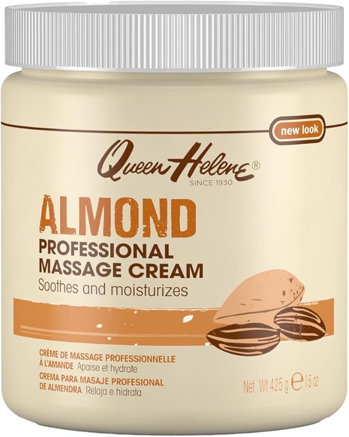 Queen Helene Almond Professional Massage Cream – Rich Conditioning Cream for Smooth Hydrated Skin (15 Ounce