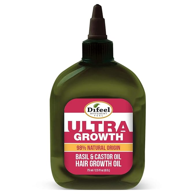 Difeel Ultra Hair Growth Oil Infused with Basil and Castor Oil 2.5 ounce