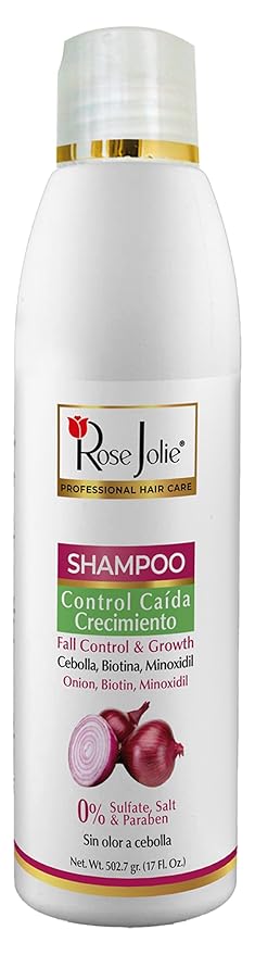 Rose Jolie Onion & Biotin Shampoo | Hair Fall Control & Growth Support | Strengthens Thinning Hair for Women & Men | Sulfate-Free, Salt-Free, Paraben-Free | No Onion Smell | 17 fl oz