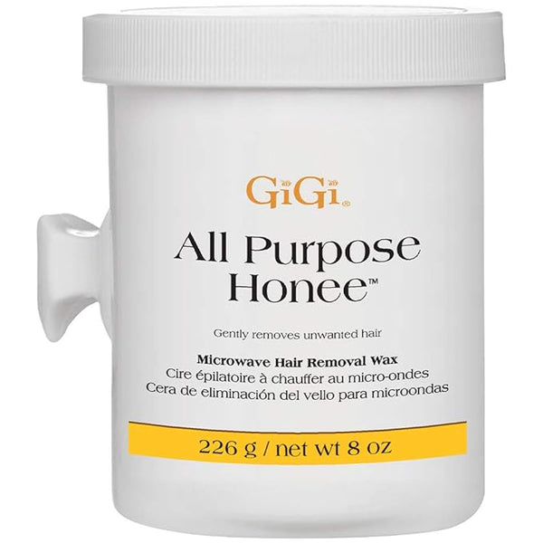 GiGi All Purpose Honee Microwave Hair Removal Wax, Gentle Soft Wax for Face, Arms, Legs & Body, Easy At-Home Waxing Kit for Smooth Skin, 8 oz