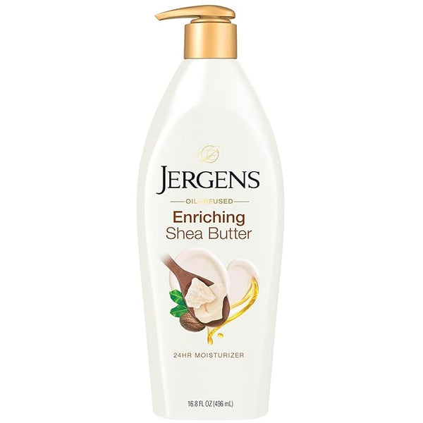 Jergens Shea Butter Hand and Body Lotion, Deep Conditioning Moisturizer, 3X More Radiant Skin, with Pure Shea Butter, Dermatologist Tested, 16.8 Oz