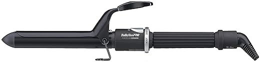 BaByliss Pro Spring Curling Iron, Porcelain Ceramic Professional For Multiple Hair Types, Reaches 430 Degrees for Loose Long Lasting Curls 1 inch