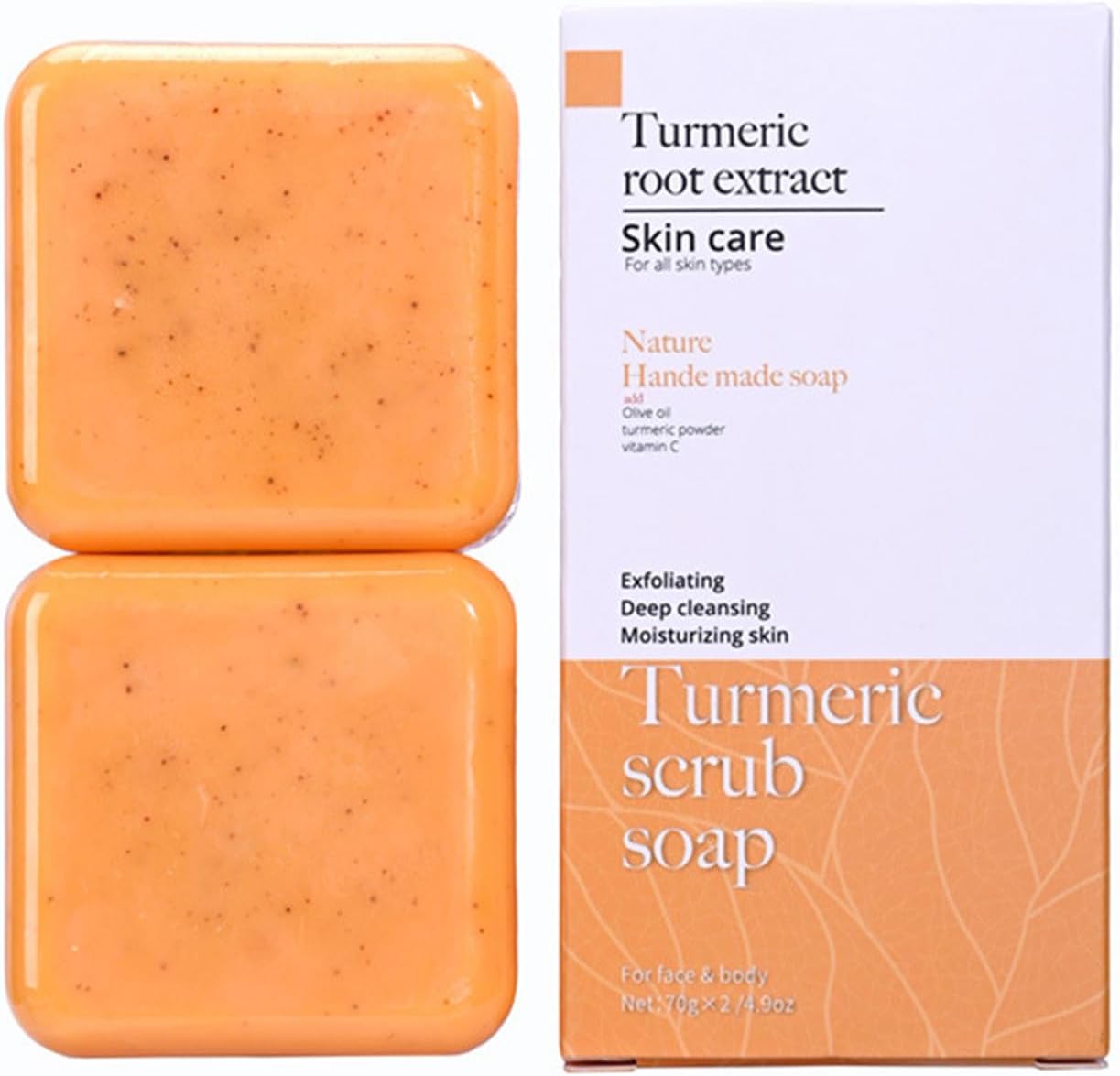 Turmeric root extract scrub soap