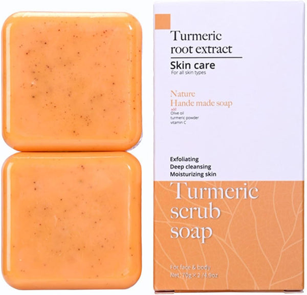 Turmeric root extract scrub soap