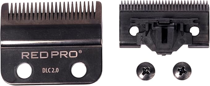 RED Pro Professional Replacement Kit for Cordless Hair Clipper, 2 Hole Detachable Replacement Blades, Durable DLC (Diamond Like Carbon) Black Titanium Coated Blades (Taper Black)