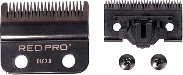 RED Pro Professional Replacement Kit for Cordless Hair Clipper, 2 Hole Detachable Replacement Blades, Durable DLC (Diamond Like Carbon) Black Titanium Coated Blades (Taper Black)