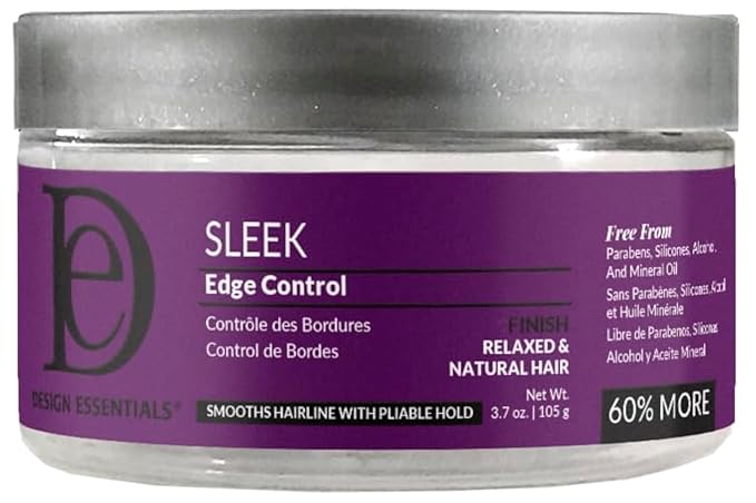 Design Essentials Sleek Edge Control, Medium Hold for Relaxed and Natural Textures, 3.7 Ounce