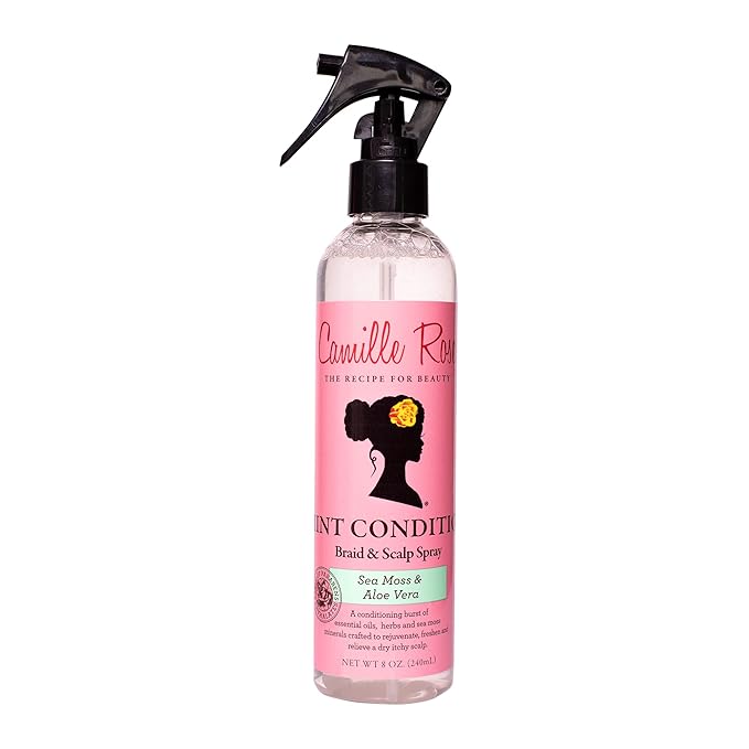 Camille Rose Mint Condition Braid and Scalp Spray, with Aloe Vera and Sea Moss to Hydrate, Reduce Breakage, and Nourish the Scalp, 8 fl oz