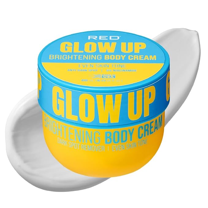 Red by Kiss Glow Up Skin Toning Body Cream with Kojic Acid & Turmeric for Dark Spots, Scars, Body Acne, Hyperpigmentation, Radiant Glow & Even Skin Tone (Body Cream, 16.23 fl oz