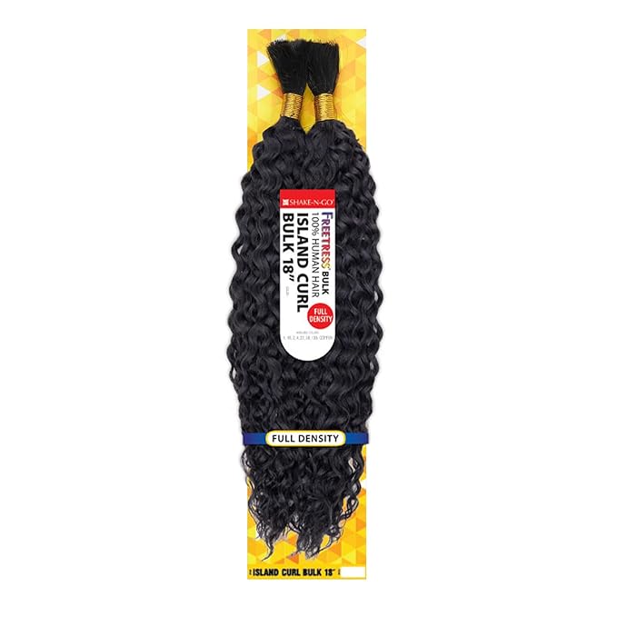 FreeTress Human Hair Braids Island Curl Bulk 18"