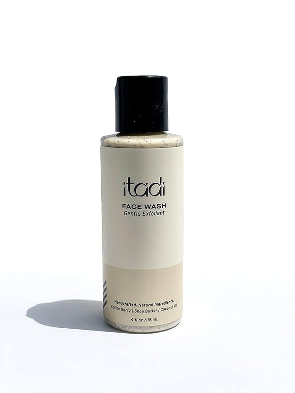 ITADI Organic Daily Gentle Face Exfoliator Wash | Coffee Berry Infused Face Scrub Exfoliator | Best for Women & Men | 4oz