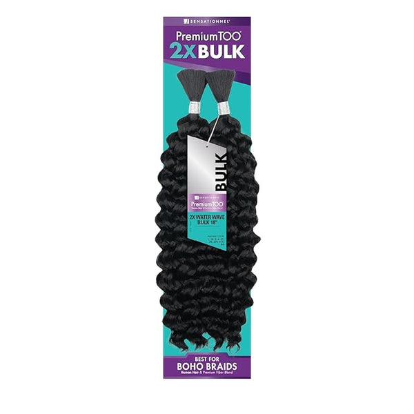 Sensationnel PremToo bulk weaving – 2x water wave human hair blend for boho18 inch