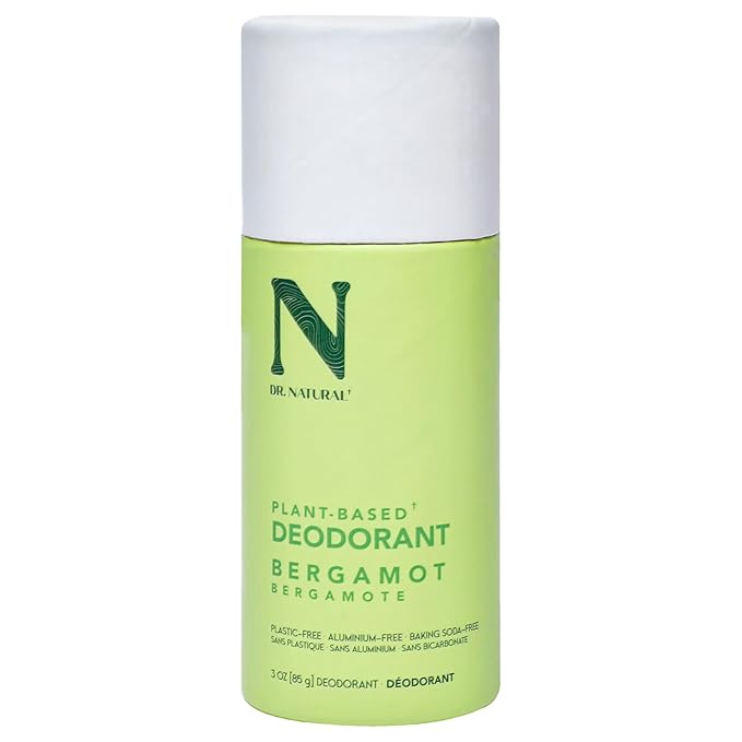 Dr. Natural Deodorant Stick - Baking Soda and Aluminum - Natural for Sensitive Skin - Lasting Freshness - Bergamot - 3 oz