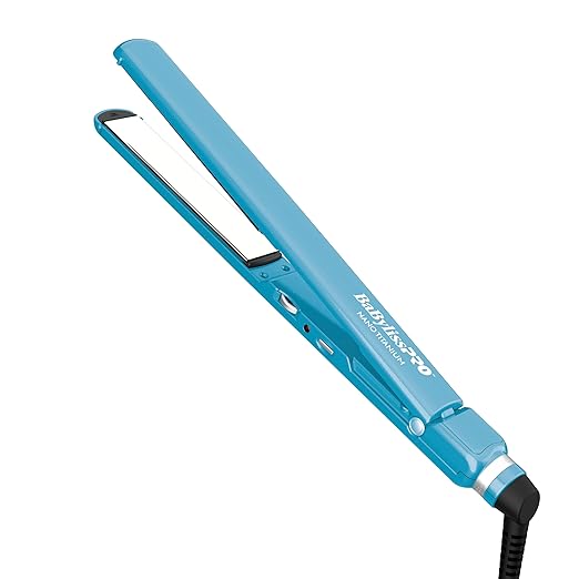 BabylissPRO Nano Titanium Ultra-Thin Hair Straightener, Professional Flat Iron 1/2'/13mm