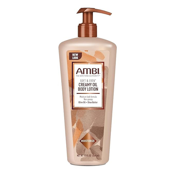 Ambi Skincare Soft & Even Creamy Oil Lotion, 12-Ounce Bottles