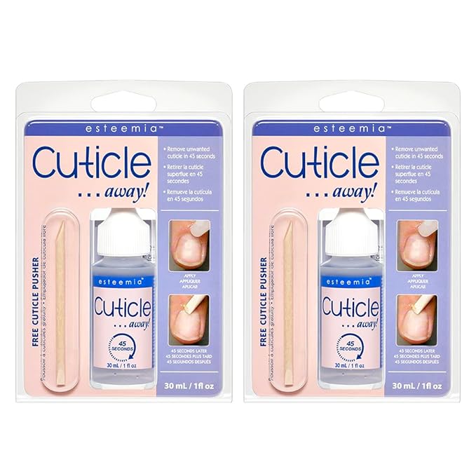 Esteemia Cuticle Remover with Free Cuticle Pusher – Fast 45-Second Cuticle Softener & Remover for Manicure & Pedicure, 1oz