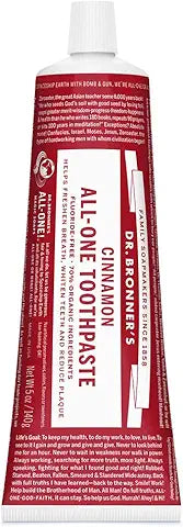 Dr. Bronner’s All-One Toothpaste– Peppermint & Spearmint and cinnamon, 5 oz
