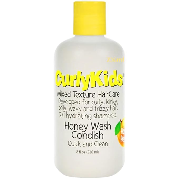 CurlyKids Honey Wash Condish 2-in-1 Hydrating Shampoo & Conditioner for Kids