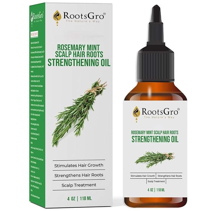 Natural Hair Oil Blend - Rosemary, Peppermint, Lavender & 27 More Oils. Strengthens and Nourishes Hair | 4 ounce