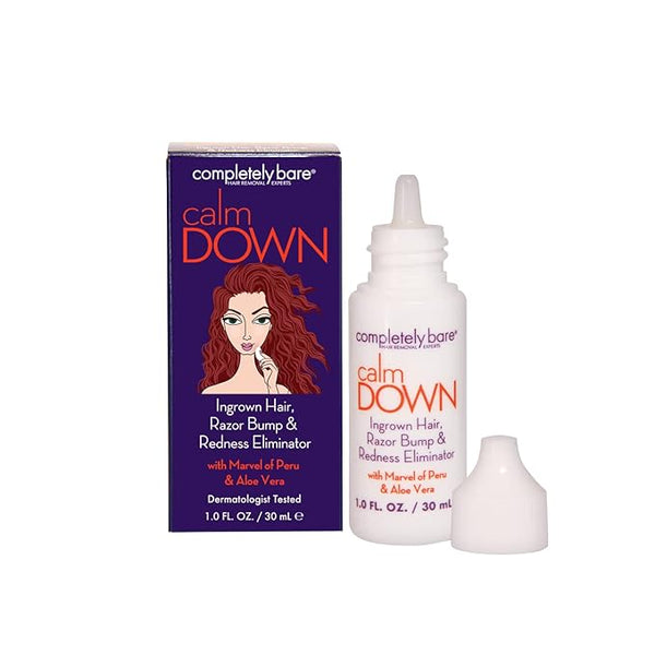 completely bare calm DOWN Ingrown Hair, Razor Bump & Redness Eliminator