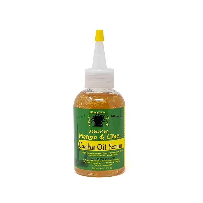 Jamaican Mango & Lime Cactus Oil Hair Serum – Nourishing Hair & Scalp Treatment for Locs, Thinning Hair & Natural Styles – Strengthens Roots, Repairs Damage & Promotes Healthy Hair Growth – 4 oz