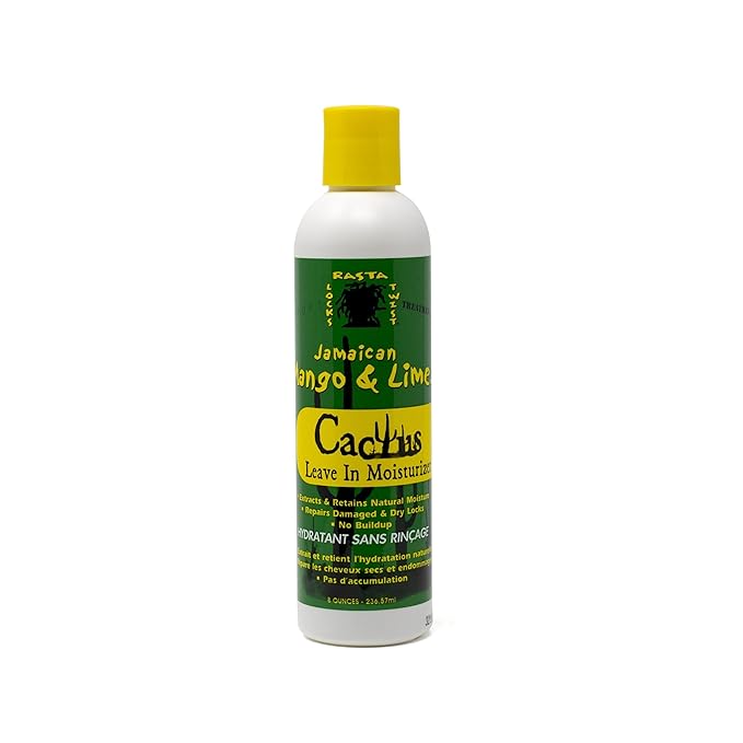 Jamaican Mango & Lime Cactus Leave-In Moisturizer – Hydrating & Conditioning Hair Treatment for Locs, Twists & Natural Hair – Repairs Dry, Damaged & Thinning Locks – 8 oz