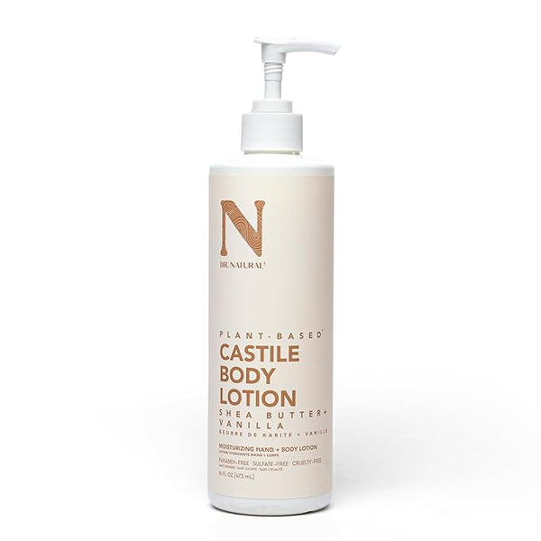 Dr. Natural Castile Body Lotion - Non-Greasy Shea Butter Body Cream - Gentle and Soothing Lotion for Women and Men - Shea Butter and Vanilla - 16 oz