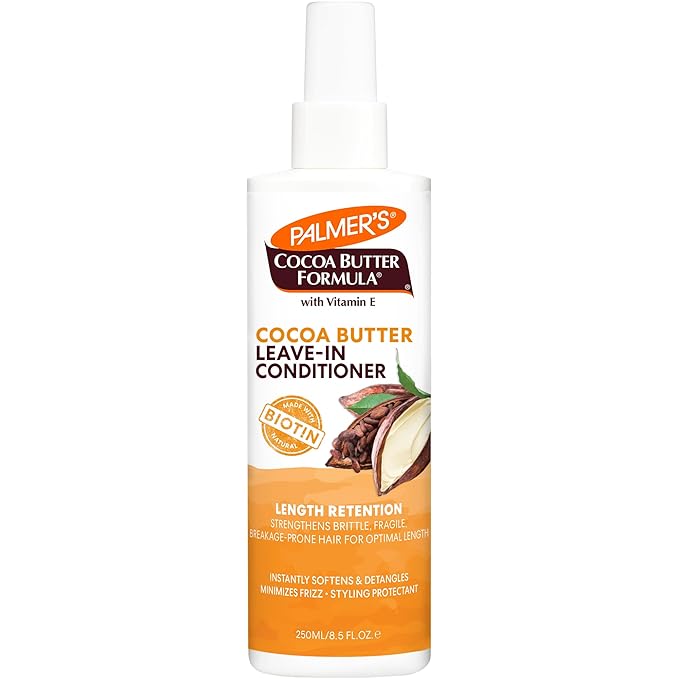 Palmer's Cocoa Butter & Biotin Length Retention Leave-In Conditioner, Strengthen, Minimize Frizz and Detangle Hair, Suitable for All Curly Hair Patterns 8.5 Ounce