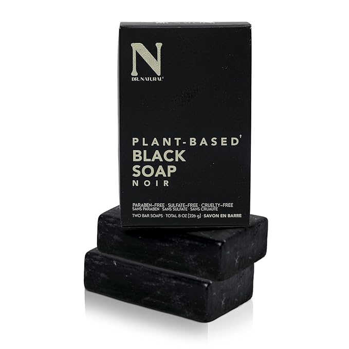 Dr. Natural Black Bar Soap- Ultra-Moisturizing Natural Soap with Shea Butter
