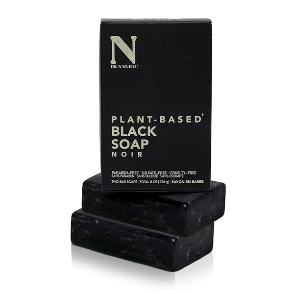 Dr. Natural Black Bar Soap- Ultra-Moisturizing Natural Soap with Shea Butter