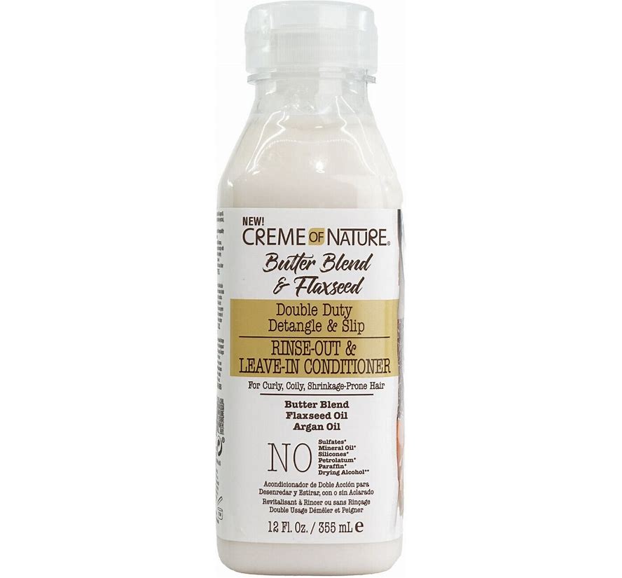 Creme Of Nature Butter & Flaxseed Double Duty Detangle & Slip Conditioner 12 OZ