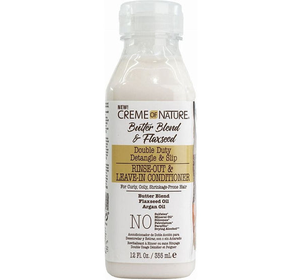 Creme Of Nature Butter & Flaxseed Double Duty Detangle & Slip Conditioner 12 OZ
