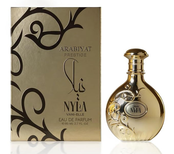 ARABIYAT PRESTIGE Nyla Vani-Elle Eau de Parfum, Unisex Fragrance with Vanilla and Jasmine, 2.7 fl. oz