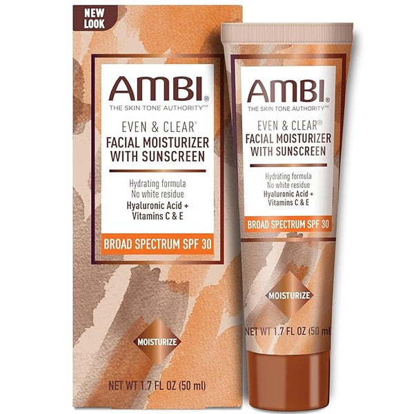 Ambi Even & Clear Facial Moisturizer with Sunscreen SPF 30, 1.7 Ounce