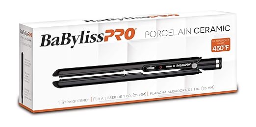 BaBylissPRO Porcelain Flat Iron Hair Straightener, Hair Straightener Iron