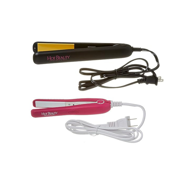 Hot Beauty Ceramic High Heat Level Flat Irons 2-in-1 Value Pack 1