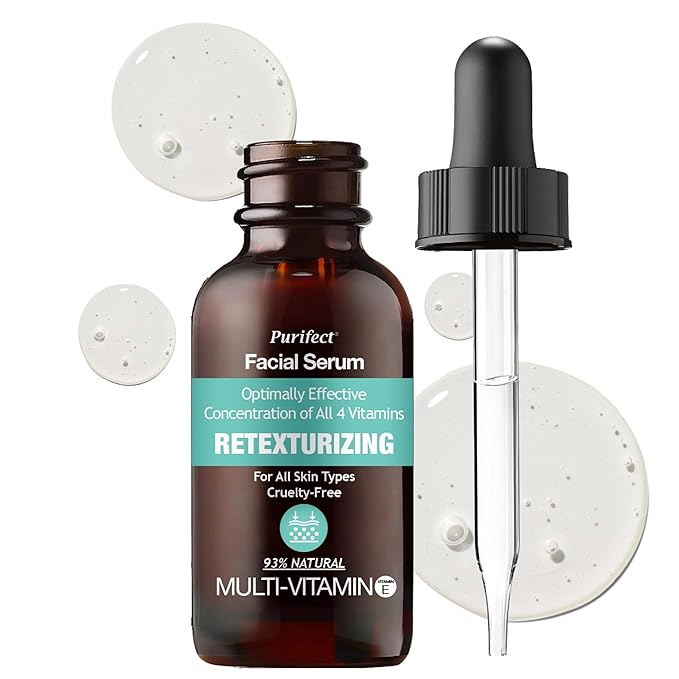 Purifect Multi-Vitamin Facial Serum for Retexturizing, Glowing Healthy Face Skin with Vitamin C B E K