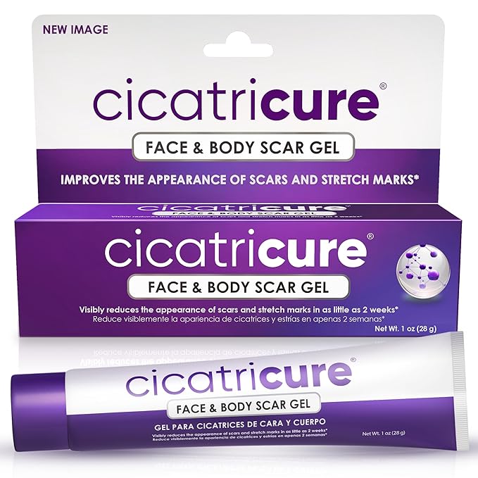 Cicatricure Advanced Scar Gel for Face & Body - Proven Results in 2 Weeks, Scar Treatment for Surgical Scars, Stretch Marks, Scars of Burns and Injuries, Acne Scar Treatment, 1 oz