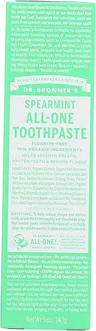 Dr. Bronner’s All-One Toothpaste– Peppermint & Spearmint and cinnamon, 5 oz