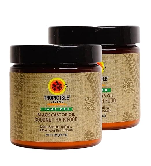 Tropic Isle Living 2x Jamaican Black Castor Oil Coconut Hair Food 4oz