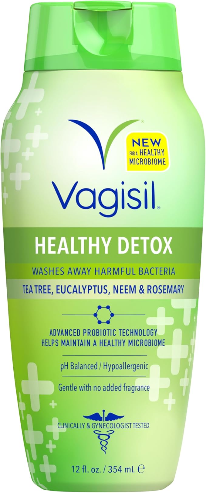 Vagisil Feminine Wash for Intimate Area Hygiene, Healthy Detox, All Over Body Wash for Women, Gynecologist Tested, Hypoallergenic and pH Balanced, 12 Fl Oz