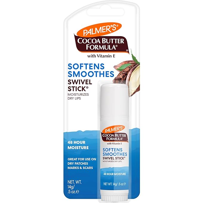 Palmer's Cocoa Butter Formula Moisturizing Swivel Stick with Vitamin E, Lip Balm for Beach Bag, Face & Body Moisturizer Stick, Ideal for Treating Dry Skin Patches