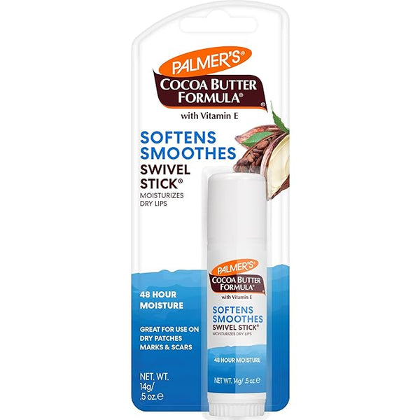 Palmer's Cocoa Butter Formula Moisturizing Swivel Stick with Vitamin E, Lip Balm for Beach Bag, Face & Body Moisturizer Stick, Ideal for Treating Dry Skin Patches