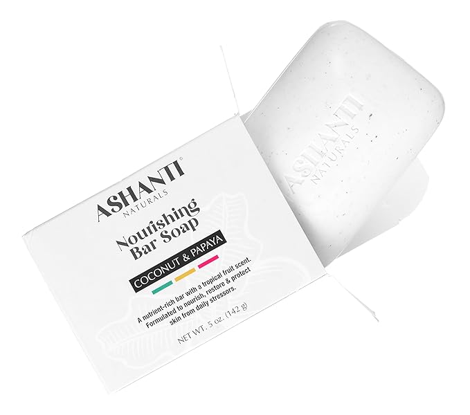Ashanti Naturals Coconut & Papaya Soap Bar | Nourishing Natural Soap with Shea Butter, Coconut Oil & Cocoa Bean – 5 oz