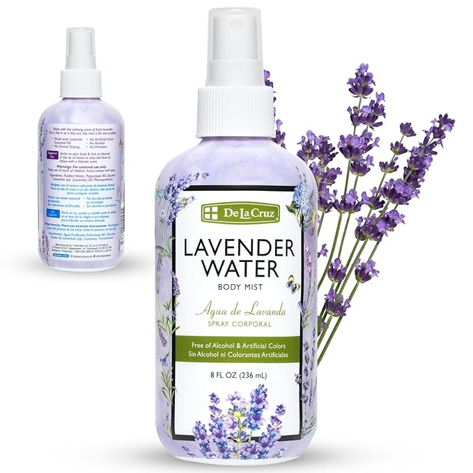 De La Cruz Lavender Water Body Mist - Lavender Spray body mist With Pure Lavender Essential Oil 8 fl oz