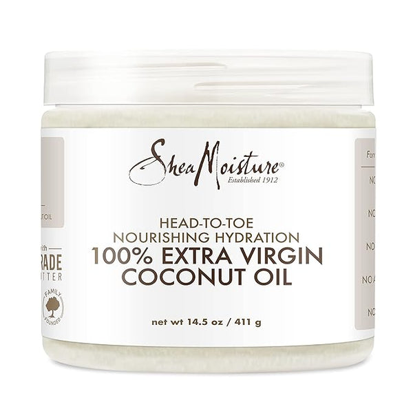 SheaMoisture Body Moisturizer For Dry Skin 100% Extra Virgin Coconut Oil Nourishing Hydration Soften And Restore Skin And Hair 14.5oz