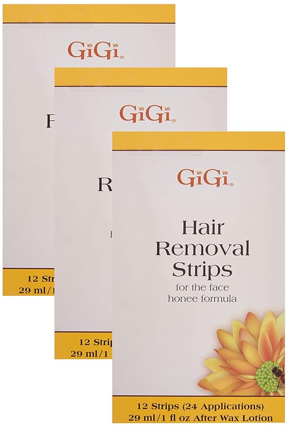 GiGi Facial Hair Removal STRIPS FOR THE FACE 24 Pre-Waxed Strips