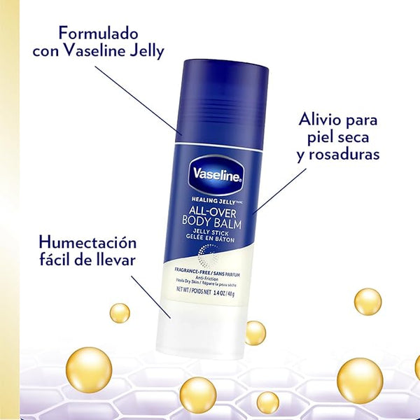 Vaseline All-Over Body Balm Stick Non-Greasy Fragrance-Free Moisturizer, Travel-Size Lotion, 1.4 Oz — product view
